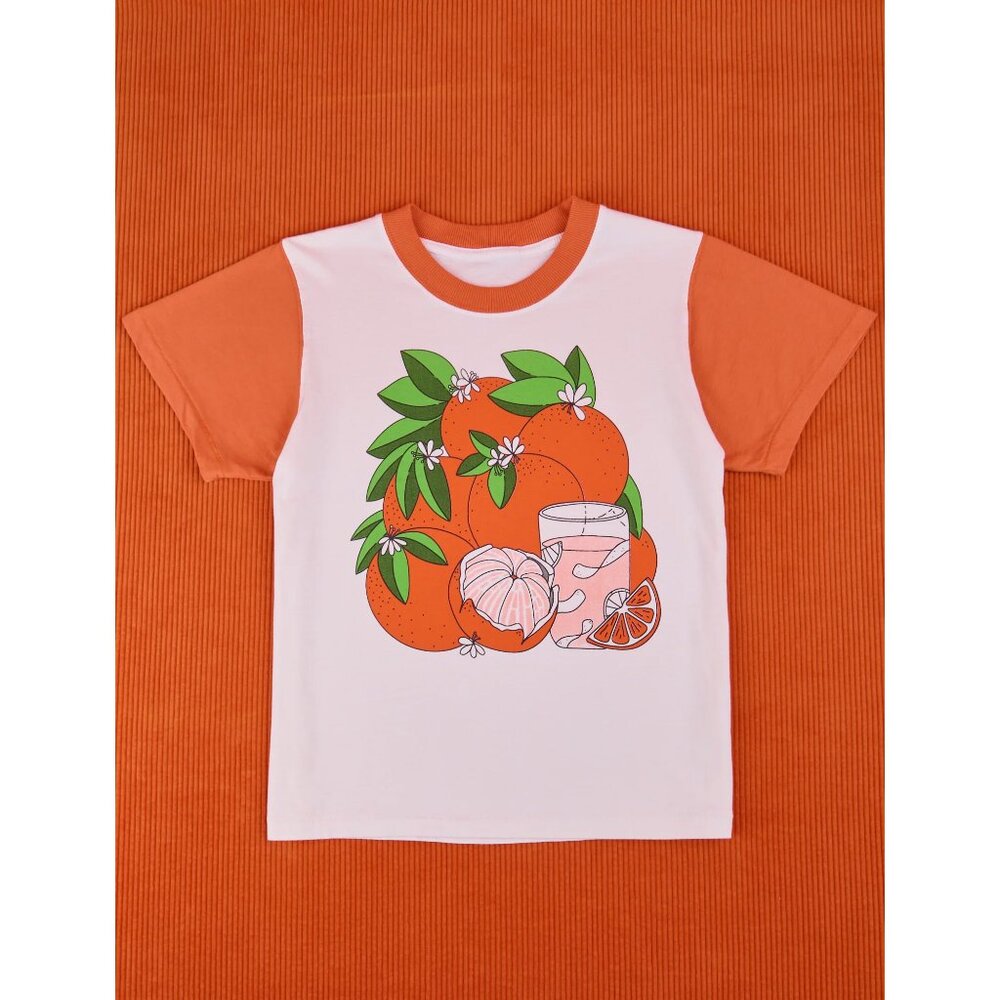 Big Bud Press Anniversary Tee, Orange Blossom, XXS graphic screenprint